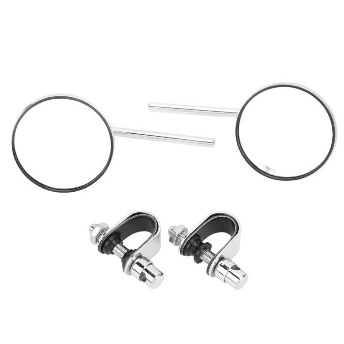 Rétroviseur Latéral Réglable Moto M8/M10 Noir - Miroir Universel Avec Vis 8mm 10mm - Paire Gauche Droite