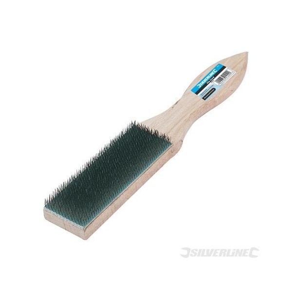 Comparer les prix de Carde à lime - Silverline - 40 mm - Manche en bois - Brosse fil d'acier - Ultra fine
