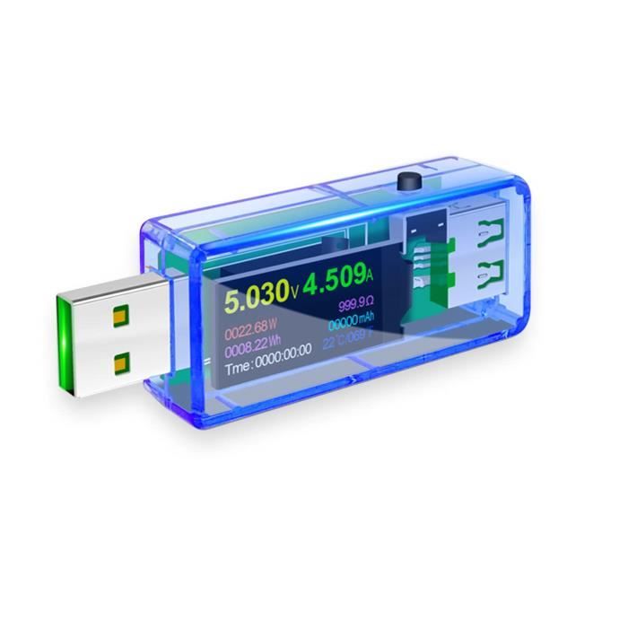 Multimètre de Testeur Frohud,USB 3.0 Voltmètre Ampèremètre Tension