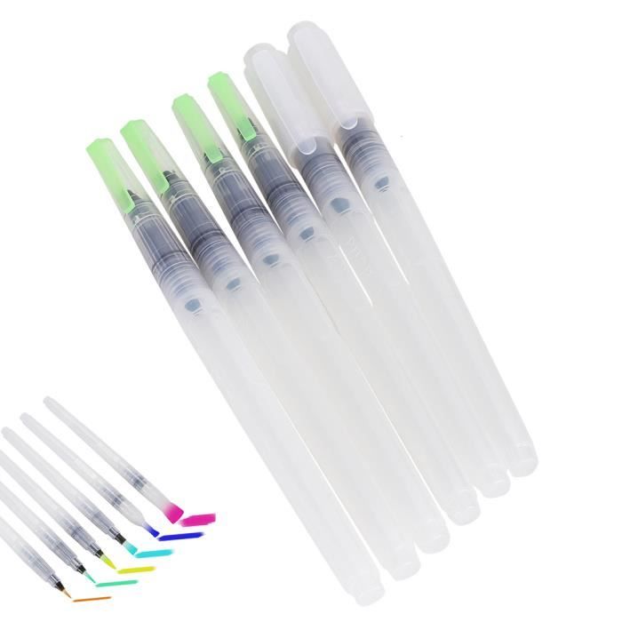 6 Pièces Pinceau Aquarelle Reserve D'eau Stylos Avec