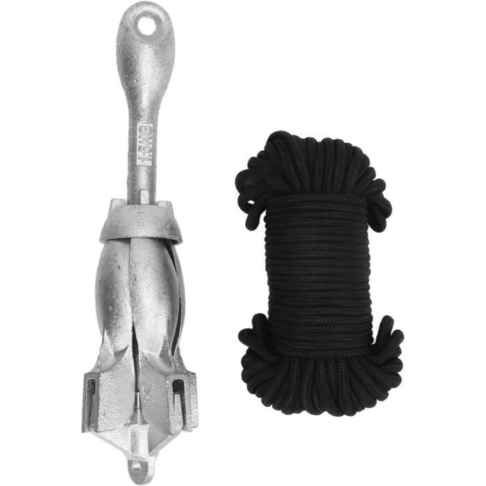 Ancre Bateau Acier Galvanisé 3,2 Kg - 4 Crochets Pliables, Robustesse Et Corrosion Pour Yacht Ou Petit Navire
