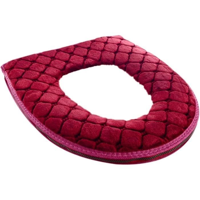 Housse De Toilette Et De Réservoir - Ensemble Extensible En Polyester Doux - Pour Cuvette Standard Allongée - Lavable En Machine