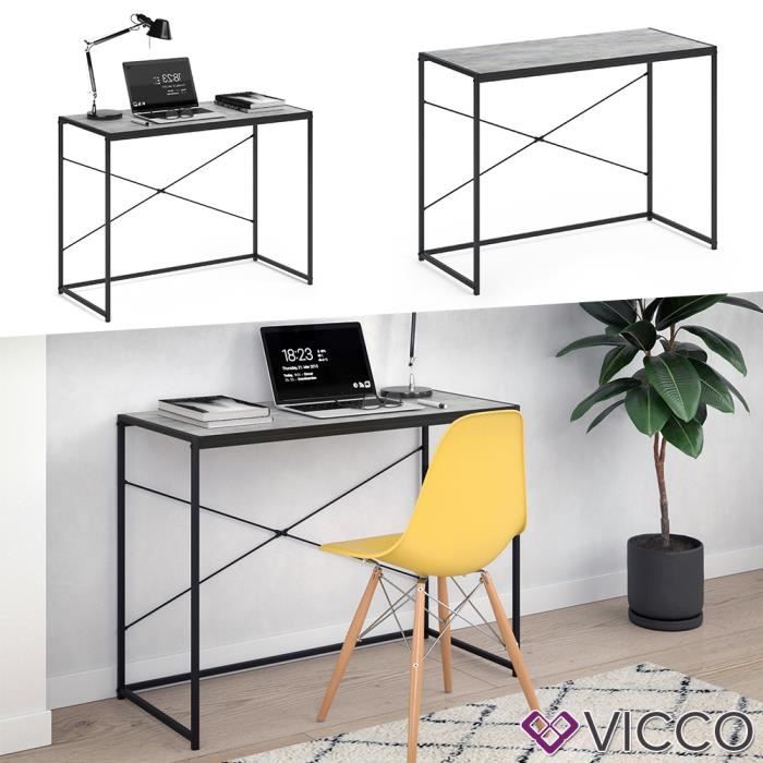 bureau vicco loft fyrk, table de bureau, table de travail, table pc, bois naturel 100 x 45