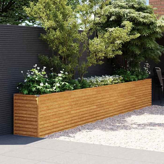 vidaXL Lit surélevé de jardin 291x50x69 cm acier corten 151986