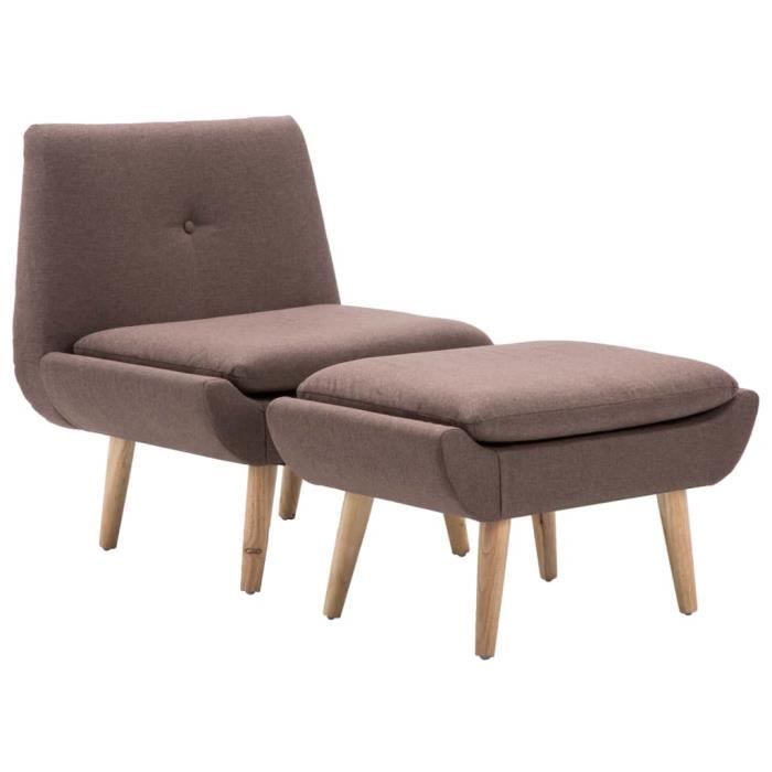 Artisan Qui Ajoute Des Tissus Aux Meubles Vidaxl Fauteuil Sans Accoudoirs Avec Repose Pied Marron Tissu Achat Vente Fauteuil Cdiscount