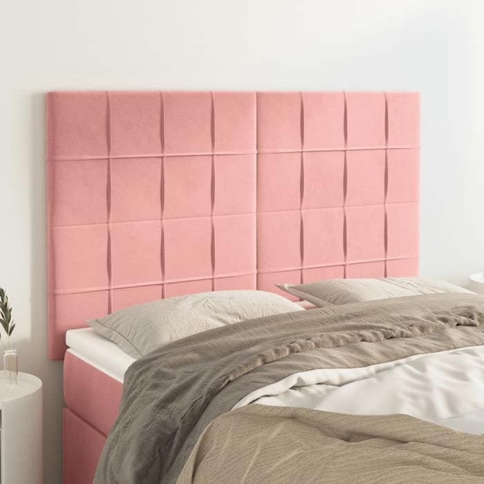 vidaXL Tête de Lit Meubles de Chambre à Coucher Accessoires de Lit Simple Têtes de Cadre de Lit Intérieur Rose 144x5x118/128 3116385