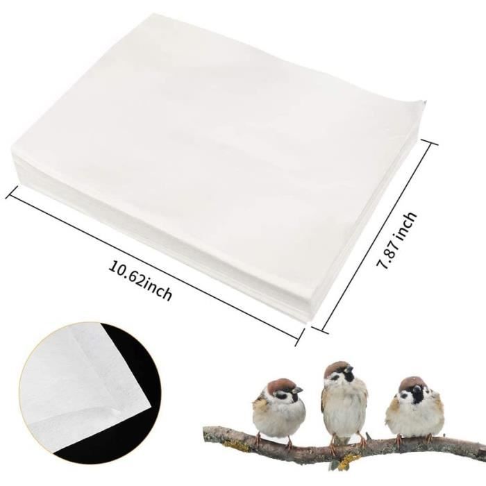 Meilleurs prix pour Prédécoupé Cage à Oiseaux Papier Non-tissé pour Cage à Oiseaux, 100 Feuilles pour Coussin de Cages pour Animaux de Compagnie