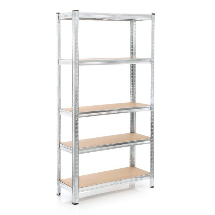 Wiltec Étagère Charges lourdes 5 Niveaux - 1800 x 900 x 400 mm / 875 kg – en Acier galvanisé – Système emboîtable – 5 niveaux – capa Wiltec Étagère Charges lourdes 5 Niveaux - 1800 x 900 x 400 mm / 875 kg – en Acier galvanisé – Système emboîtable – 5 niveaux – capa
