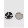 4 x centres de roue Noir Trident 75mm Mercedes Benz ABS cache moyeu emblème logo-1