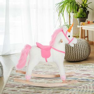 JOUET À BASCULE Cheval à bascule licorne à bascule blanc rose