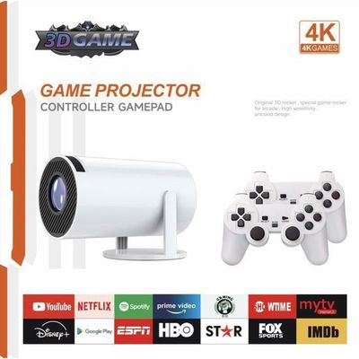Mini projecteur Portable Auto Keystone, Vidéoprojecteur Intelligent 4K/200 ANSI avec WiFi 6, BT 5.4, 130 Pouces, retournement à 180 degrés, système