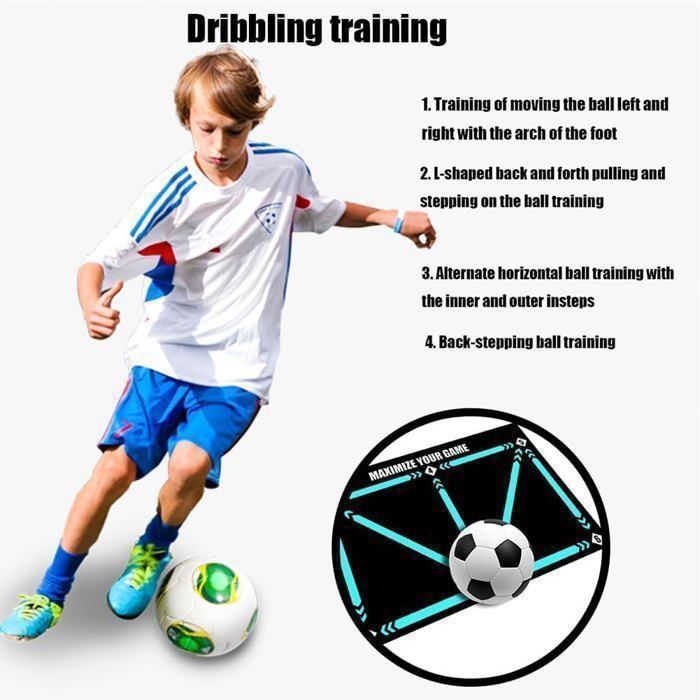 Tapis D'entraînement Football 90x60cm - Antidérapant - Pour Exercices De Dribble Et Contrôle De Balle
