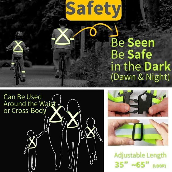 ZOJO Gilet réfléchissant | Léger et réglable, pour le travail, la course | ( Lot de 10 jaune fluo