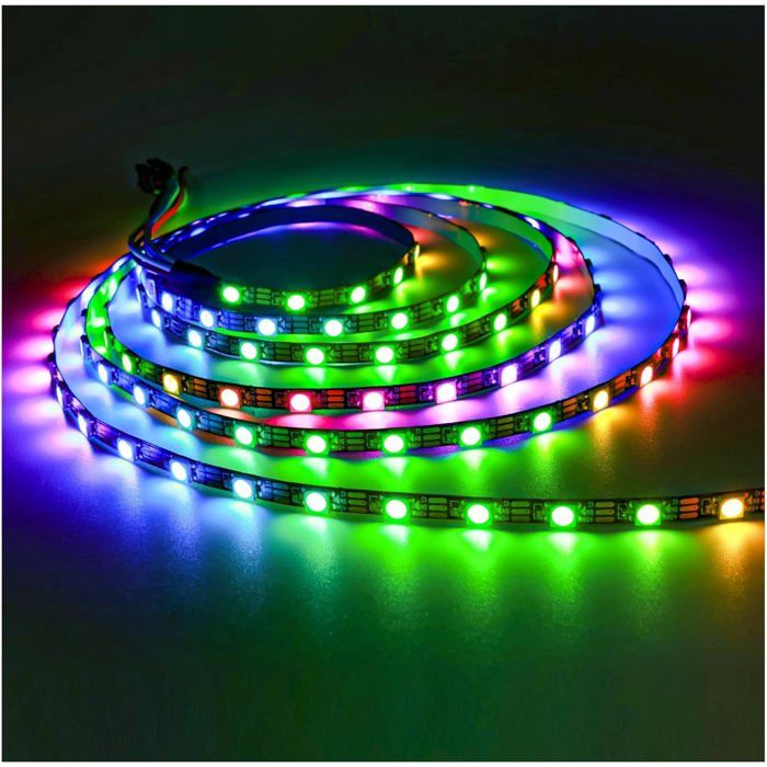 Ruban LED RGB adressable WS2812B 5V 5mm large ultra fin 2M 5050 120 LED ...