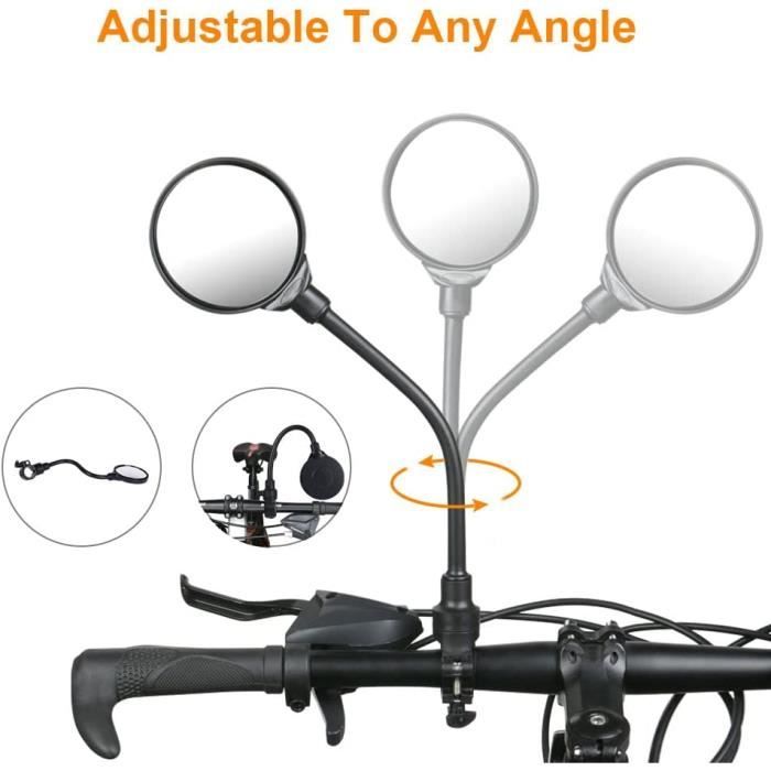 Rétroviseur Vélo Réglable 360° - Lot De 2 - Pour Guidon 22-25mm - Vélos, Trotinettes, Scooters