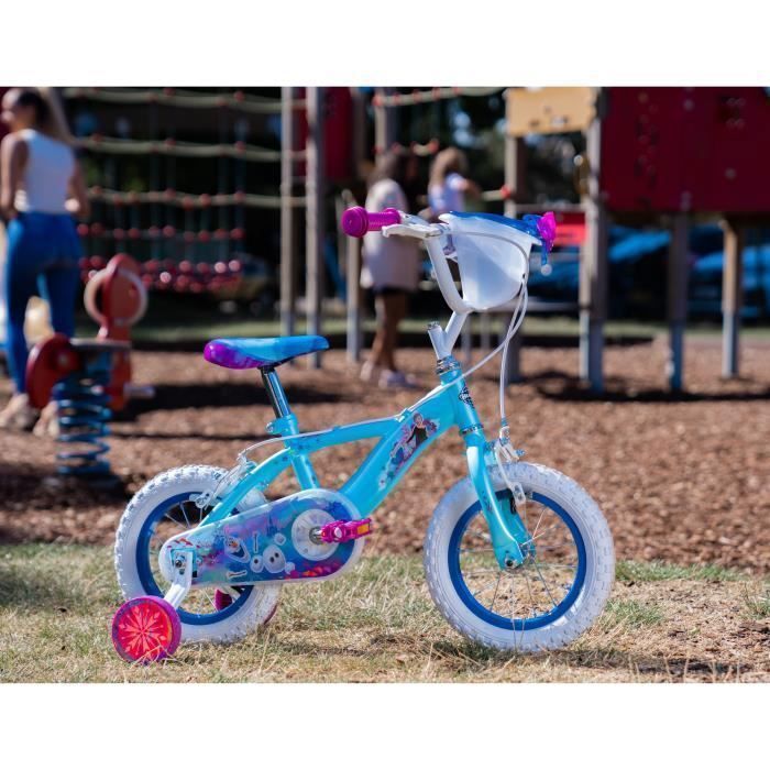 Velo Fille Huffy Disney La Reine des Neiges Frozen Roue 12 pouces 3 5 ans roues d entrainement Cdiscount Sport