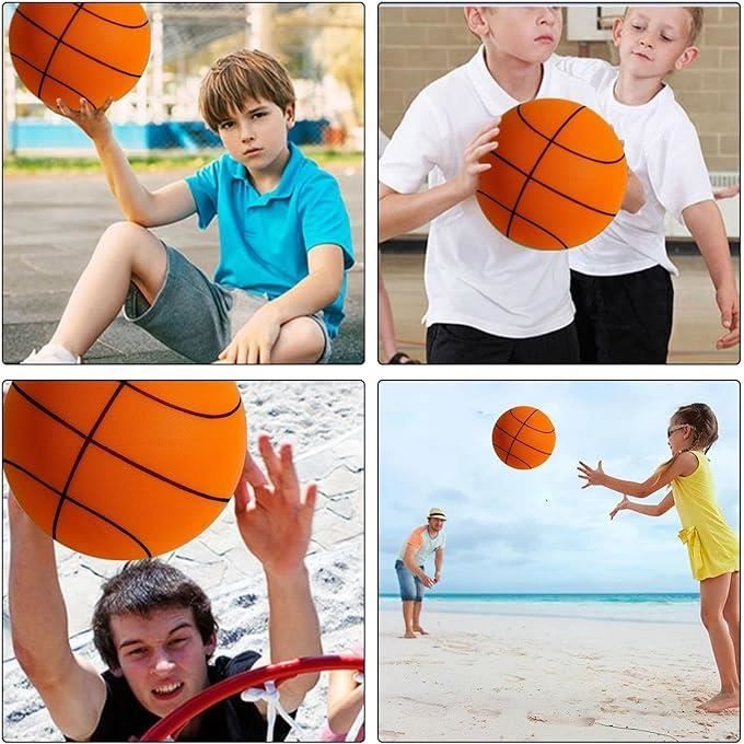 Silent Basketball Taille 7 – Ballon D’Entraînement Silencieux, Mousse PU Haute Densité, Rebond Rapide, 18/21/24 Cm