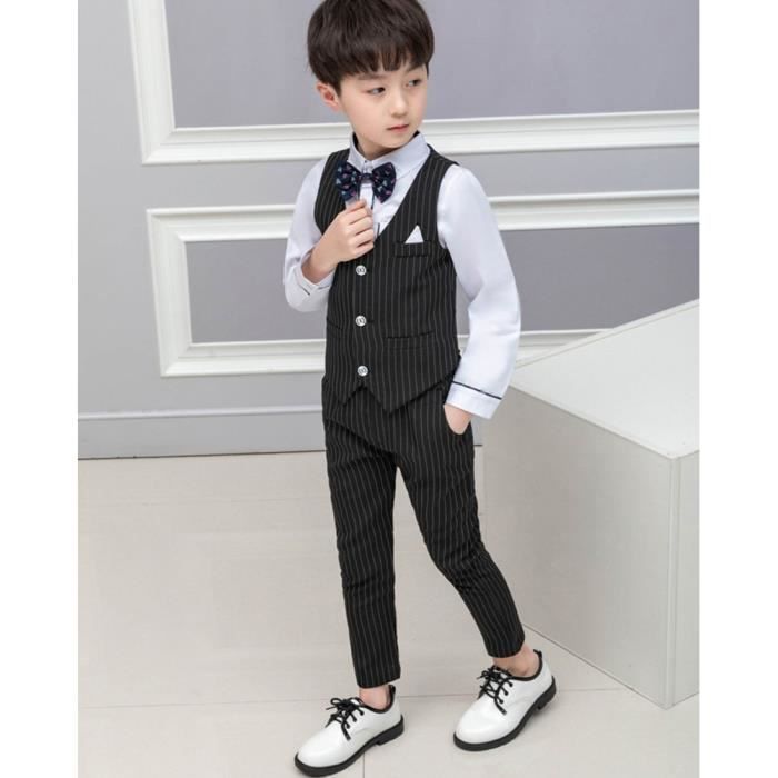 4 Pcs Costume Garcon Combinaison pour Mariage Ensemble Tenue Ceremonie Vetements Ceremonie Anniversaire Noir 4 Pieces Noir 4 pieces Cdiscount Pret a Porter