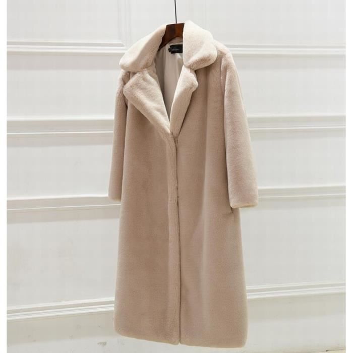 Manteau long en fausse fourrure Marque Modèle Beige Adulte