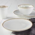 Assiette Service de Table 4 Personnes Tabo - Céramique - Blanc - Mica Decorations-2