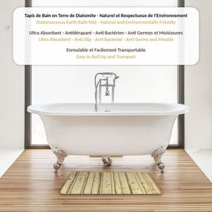 Tapis Bain Tapis Salle De Bain Diatomite 80x120cm - Absorbant Rapide Antidérapant Tapis Douche Antidérapant Séchage Rapide