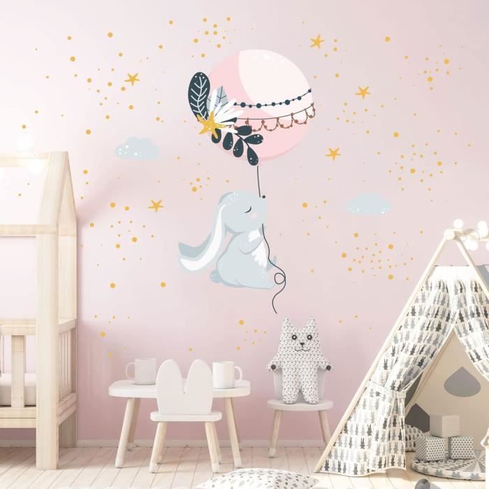 Stickers muraux enfants - Decoration chambre bébé - Sticker mural chambre  enfant - Autocollant mural animaux et ballon dans les - Cdiscount Au  quotidien