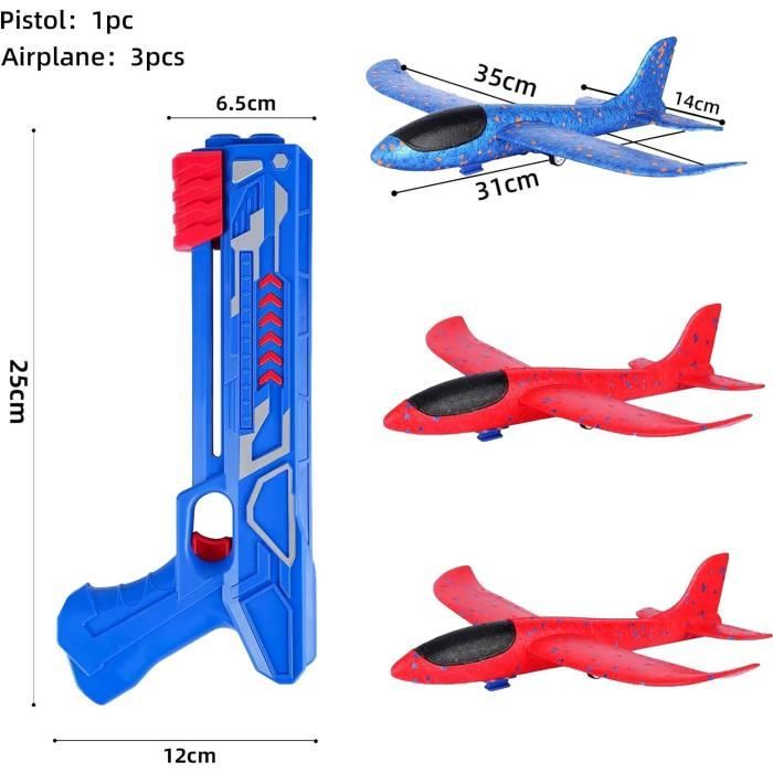 4 Avions Planeurs En Mousse Avec Catapulte | Jouet Extérieur Enfant 3-12 Ans