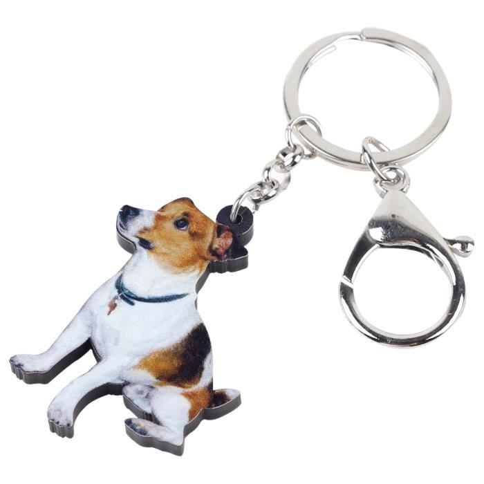 Acrylique Jack Russell Terrier Chien Porte cl s Anneau Porte cl s