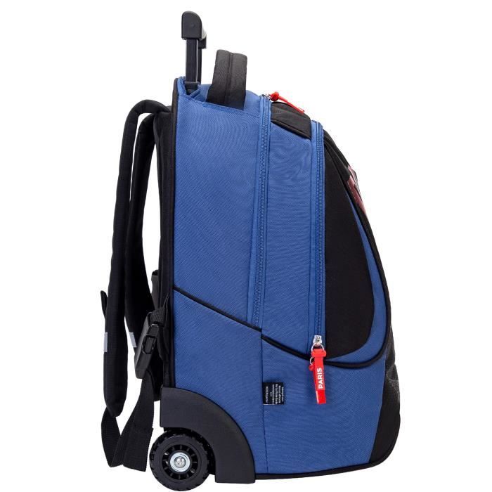 Sac a dos roulettes scolaire PSG Collection officielle PARIS SAINT GERMAIN Noir Cdiscount Bagagerie Maroquinerie