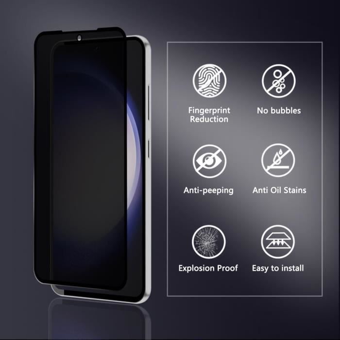 Verre Trempé Pour Samsung Galaxy S23 Fe 5G Protection D'Écran. Galaxy S23  Fe Verre Trempé Anti Espion 1 Pièces Et D'Objectif [u61] - Cdiscount  Téléphonie