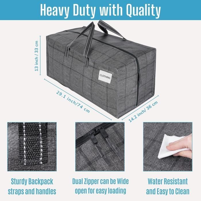 95 L Sac Rangement Grand Pliables, Sacs Déménagement Robustes avec