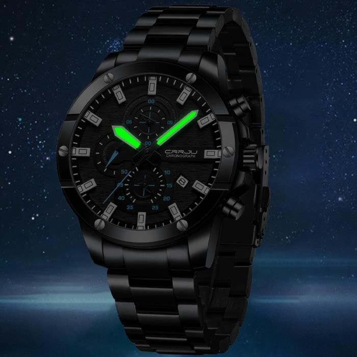 Montre Emas Paparazzi Chrono - Boîtier Seulement (Acier Noir Quartz) | Homme - 44 Mm - 100 M étanche