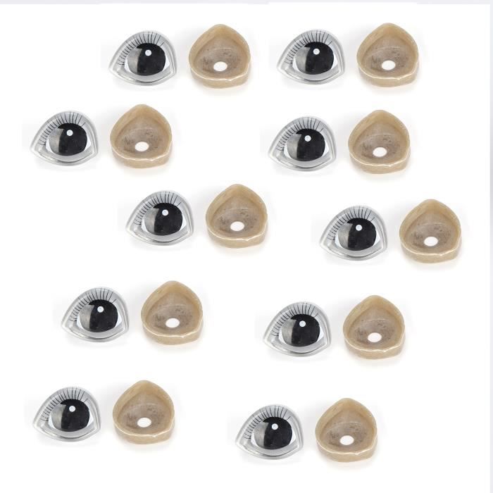 VBESTLIFE ensemble d'yeux de sécurité en plastique 100pcs 6-12mm
