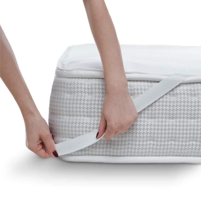 Protège Matelas Imperméable 160x200 Cm - Alèse Drap Housse 2 En 1 Hyper Respirant, Hypoallergénique Anti Acariens