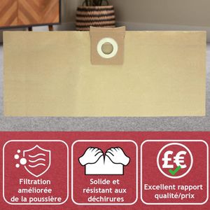 MisterVac | 5 sacchetti per aspirapolvere compatibili con Kärcher AD3 Premium MisterVac | 5 sacchetti per aspirapolvere compatibili con Kärcher AD3 Premium