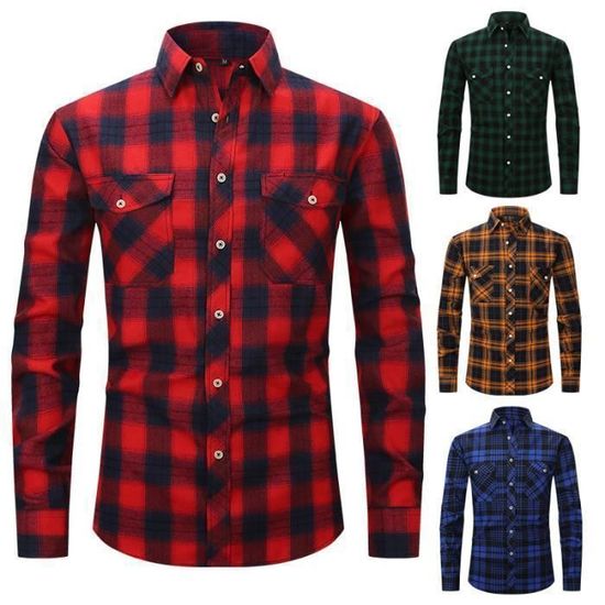 Chemise en flanelle vintage jamais portée Taille XL Chemise en flanelle à carreaux Années 80 90 - France