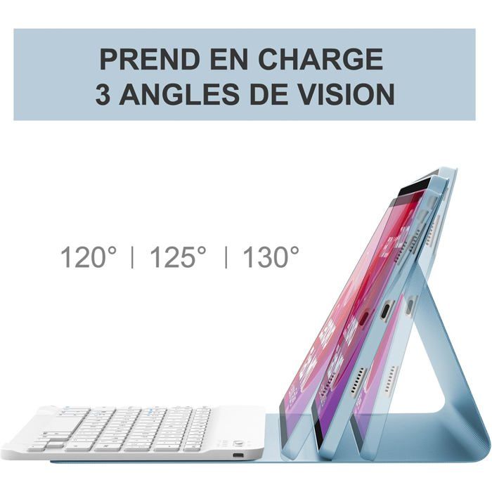Coque Clavier Bluetooth Pour Lenovo Idea Tab 11 2025 (TB-336ZU/TB-336FU) - Rétroéclairage 7 Couleurs, AZERTY, Détachable, Angle Réglable