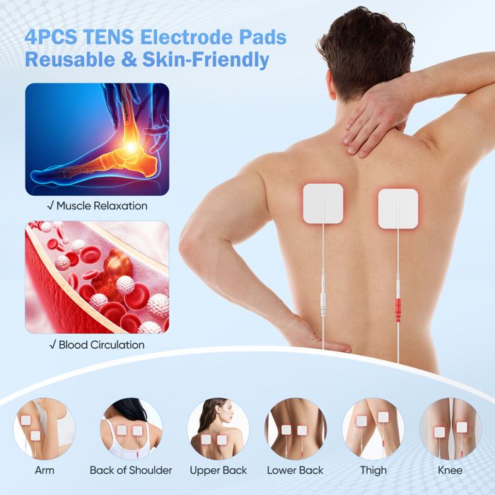 Appareil De Stimulation Musculaire TensCare - Blanc, Pour Le Soulagement Des Douleurs Et Le Renforcement Musculaire