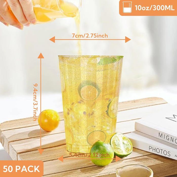 HA MARKET Lot de 50 Gobelets Durables et Réutilisables Oranges - Capacité 30cl - Plastique HA MARKET Lot de 50 Gobelets Durables et Réutilisables Oranges - Capacité 30cl - Plastique