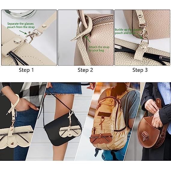 MoKo Lot De 2 Étuis Pour Lunettes De Soleil - Pochette Souple Portable Avec Chiffon De Nettoyage, Idéal Voyage Et Quotidien Pour Femmes