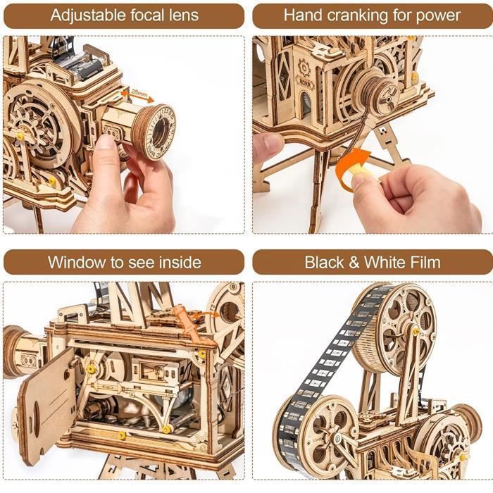 ROBOTIME Télégraphe Morse 3D - Puzzle Mécanique Steampunk Avec Son & Lumière, Cadeau STEM