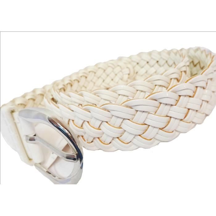 Ceinture Femme Blanche tress e Tr s originale Blanc Cdiscount