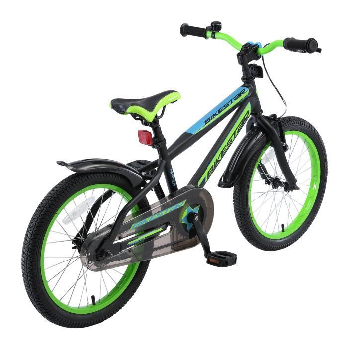 Velo pour enfants BIKESTAR 18 pouces Noir Vert VTT Cdiscount Sport