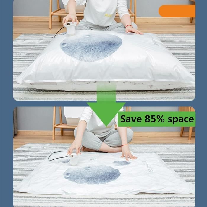 6 Pièces Sac Rangement Sous Vide Aspirateur, Sac Sous Vide Vetement Aspirateur Avec Valve