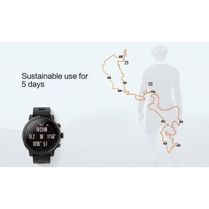 Montre connect e Xiaomi Amazfit Stratos 2S Noir Cdiscount