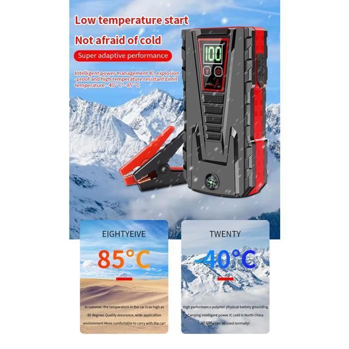 Démarreur batterie de voiture, 20000 mAh portable Démarreur d'urgence