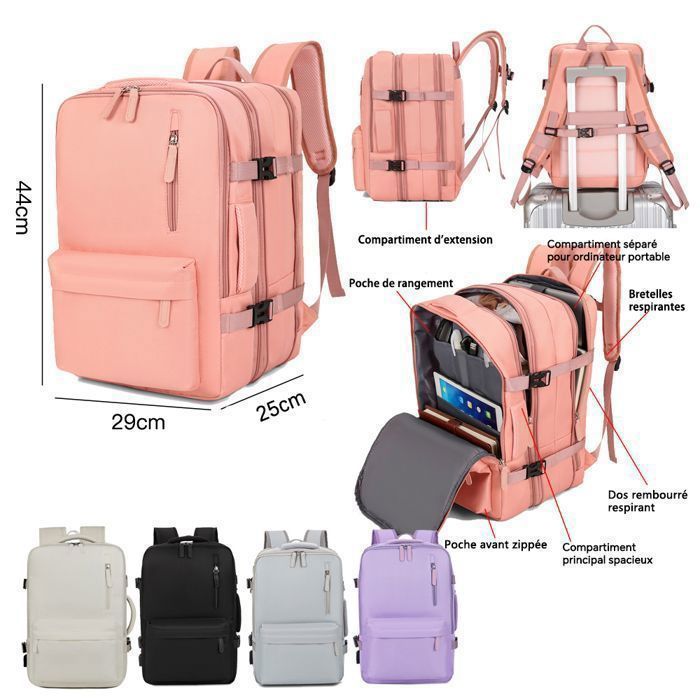 BAGZY Bagage Cabine 40x30x20 Cm Wizzair - Sac Voyage 25L Nylon Imperméable Kaki - Sac à Main Avion