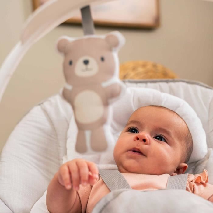 Transat Evolutif Bébé Avec Vibrations Et Arche De Jeu - Dès La Naissance à 18 Kg - Rose