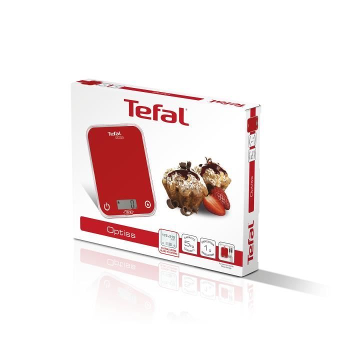 Balance de cuisine électronique TEFAL Optiss Framboise - Portée 5kg -  Précision 1g - 4 capteurs - Cdiscount Electroménager