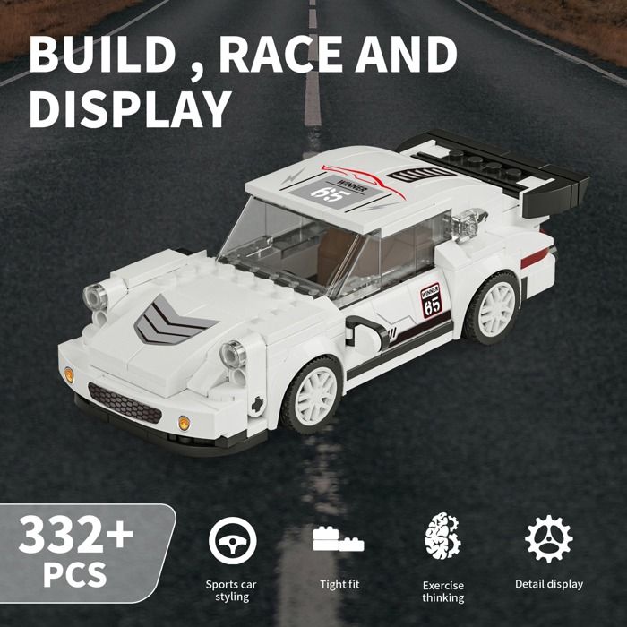 PicassoTiles 80 Pièces Magnétiques Voiture De Course – Blocs 3D, 2 Voitures LED, Pistes Multiniveaux, STEM, Dès 3 Ans